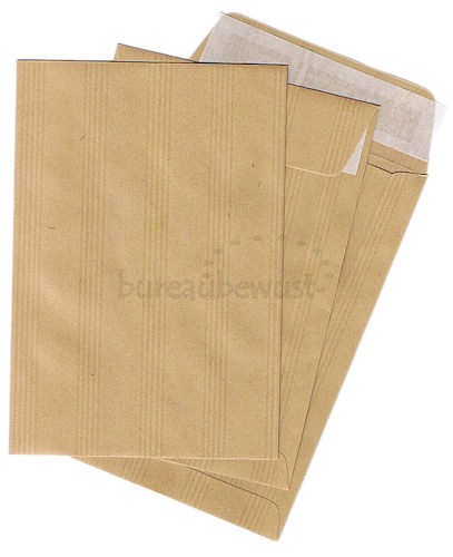 envelop-zakjes, bruin kraft met streep, 12 x 17,6 cm, set/20